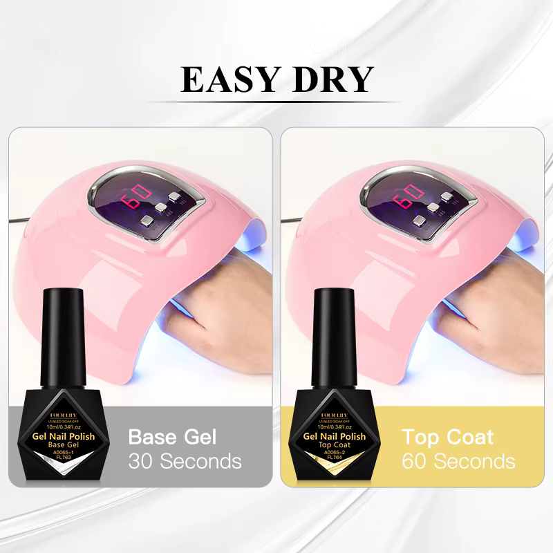 FOUR LILY 10ml Gel de Base, couche de finition, couche de finition mate soin des ongles fonctionnel