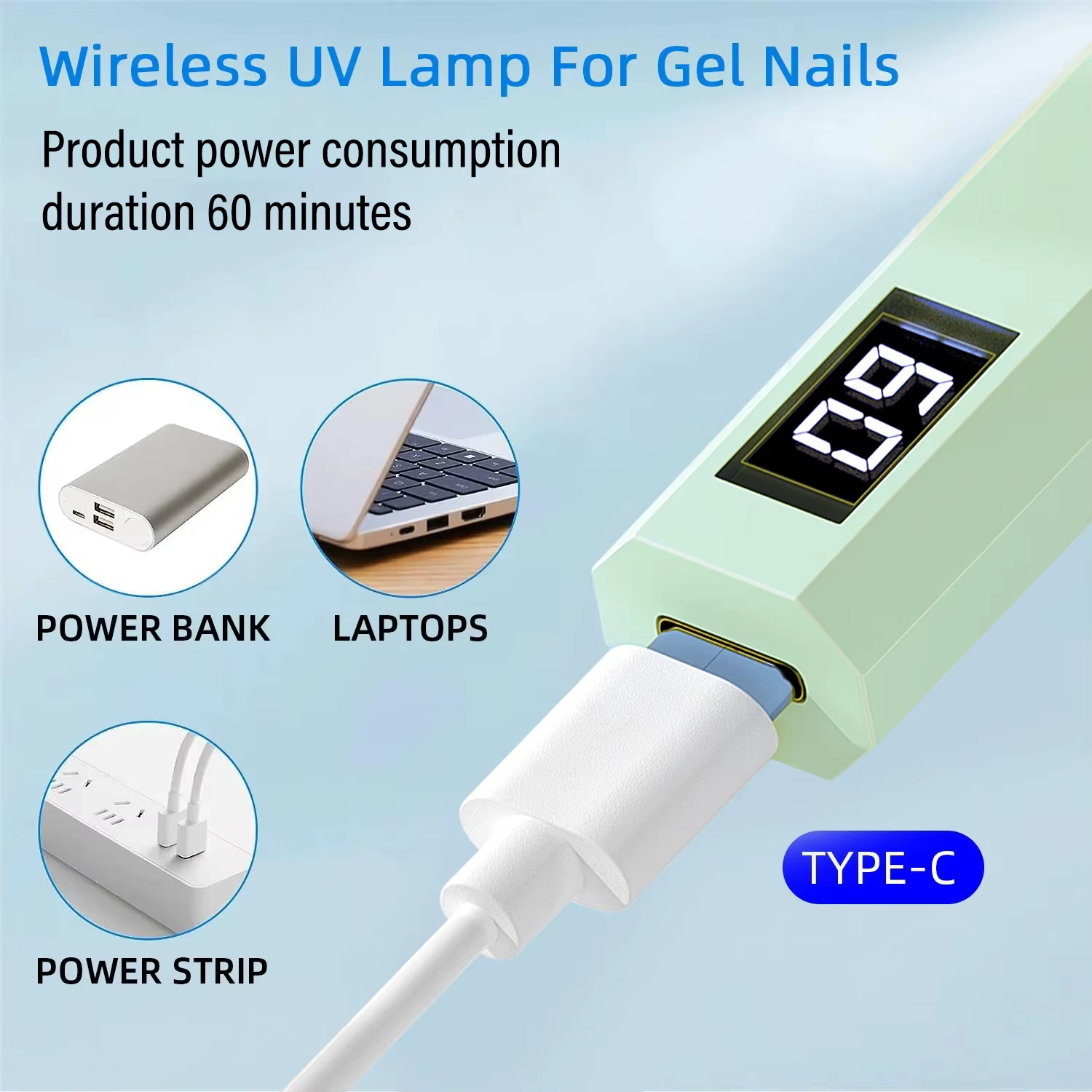 YIKOOLIN lumière UV LED portative pour ongles USB Mini sèche-ongles lumière pour le durcissement de