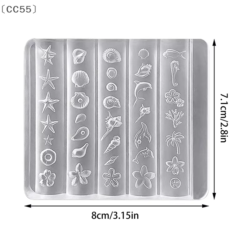 maveraCC55 Fiore de lys coquille de mer conque corail étoile de mer 3D acrylique moule à ongles déco