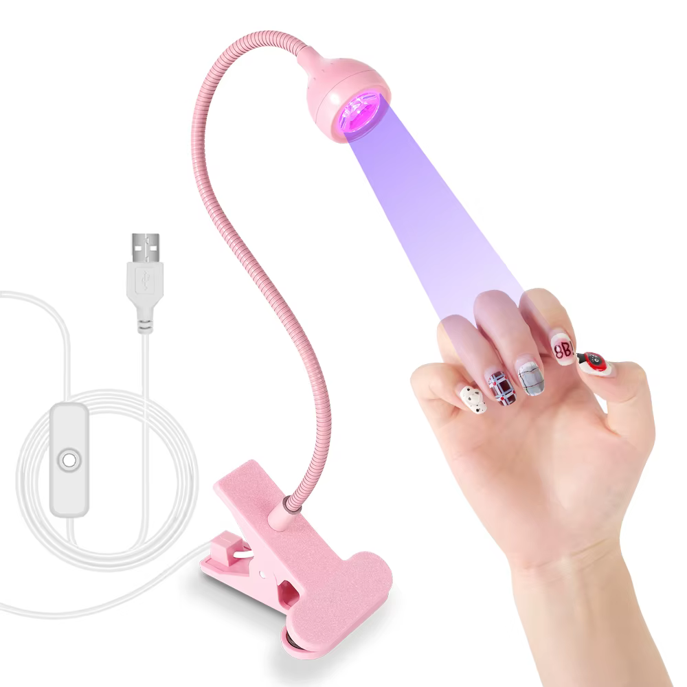 Lampe UV LED pour sécher les ongles en Gel, vernis à ongles, bureau Flexible à clipser, Mini lampe à