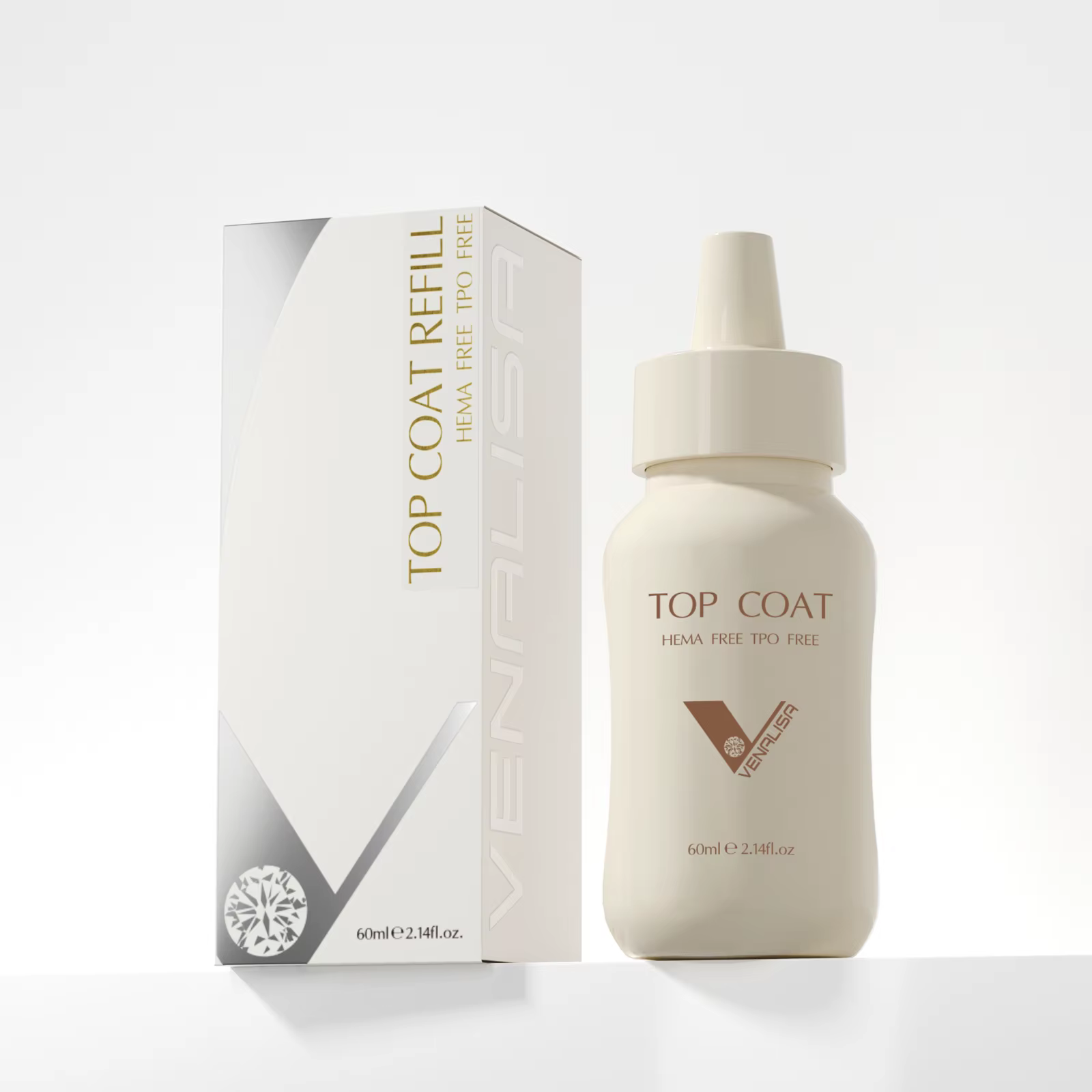 VENALISA – couche de finition longue en diamant, 30/60ml, recharge de grand Volume, Ultra brillant, 