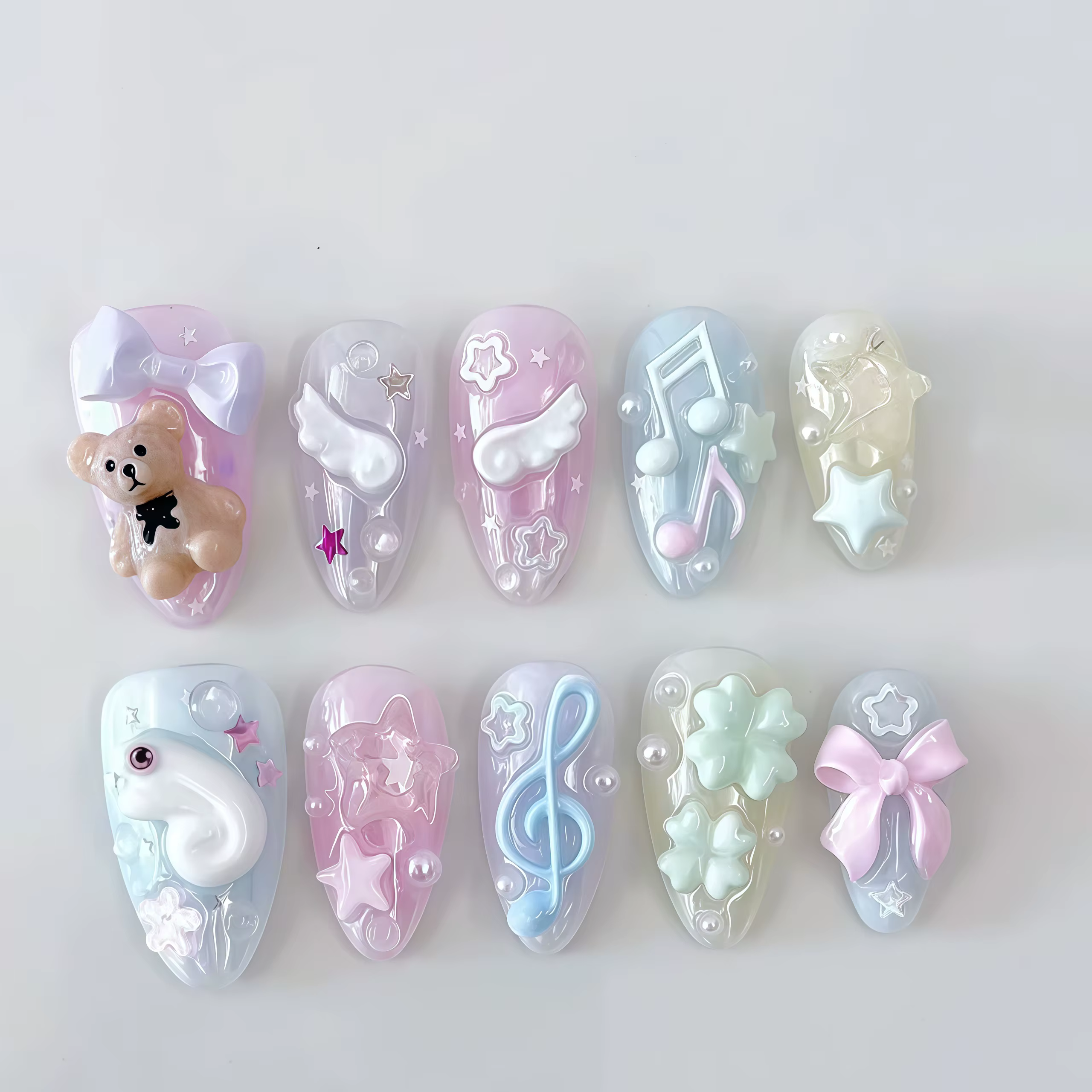 Moule en silicone transparent Y2K pour décorations d'ongles 3D, motifs mini ailes de papillon et nœu