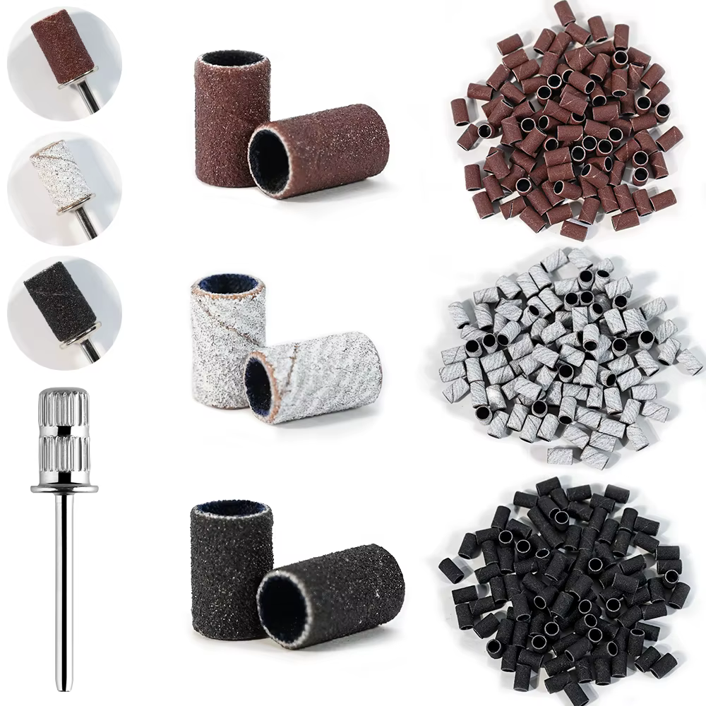 Mini bandes de ponçage zébrées pour ongles, machine électrique, forets à ongles, dissolvant de verni