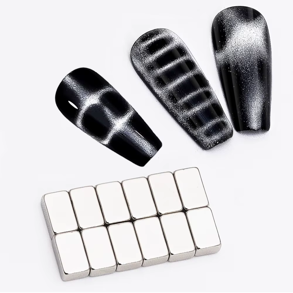 12 pièces ongles oeil de chat fort effet aimant ongles Crocodile Texture bâton magnétique UV Gel ver