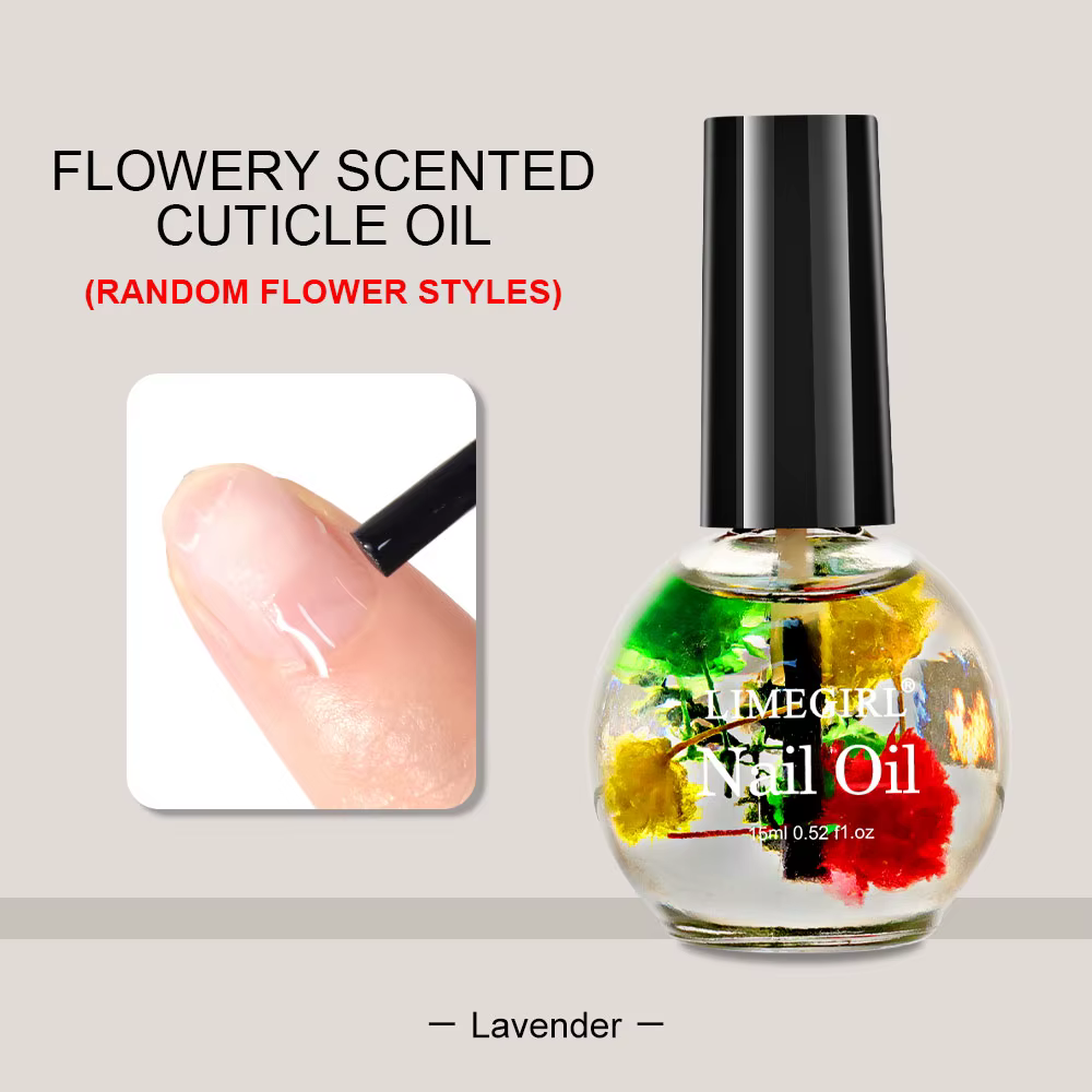 Huile nutritionnelle parfumée pour ongles, 15ml, fleur séchée, hydrate les ongles et les cuticules, 