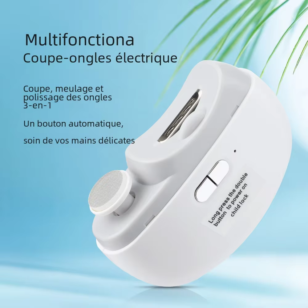 Coupe-ongles électrique, meulage et polissage avec lumière, automatique, Rechargeable, manucure pour
