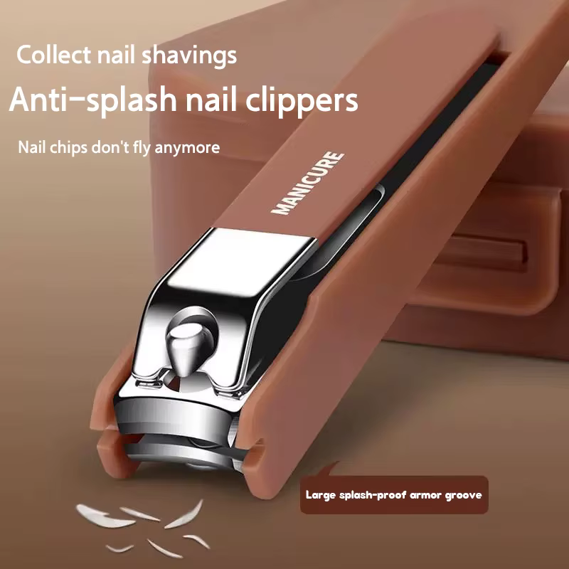 Ensemble de coupe-ongles anti-éclaboussures main dans la main avec coupe-ongles manucure coupe-ongle