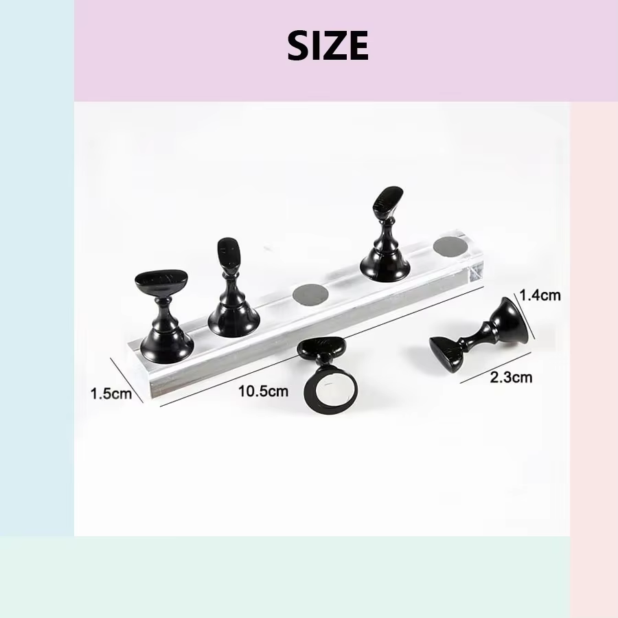 Présentoir de pratique pour Nail Art, ensemble de 5 pièces, échiquier, pointes magnétiques, support