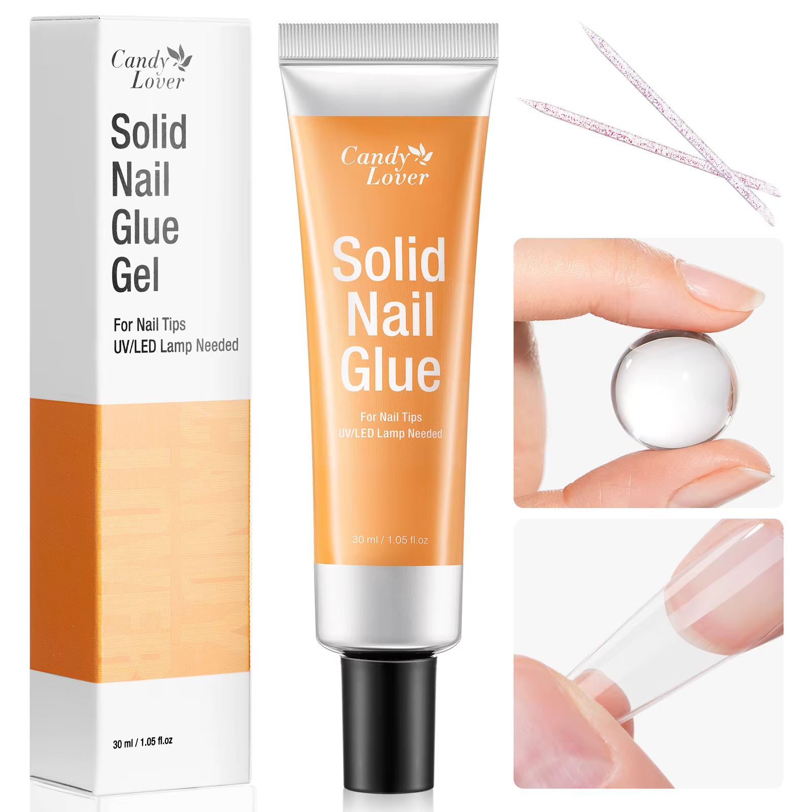 Colle solide pour ongles 30ml, Gel de sculpture 3D transparent, Gel de construction super résistant 
