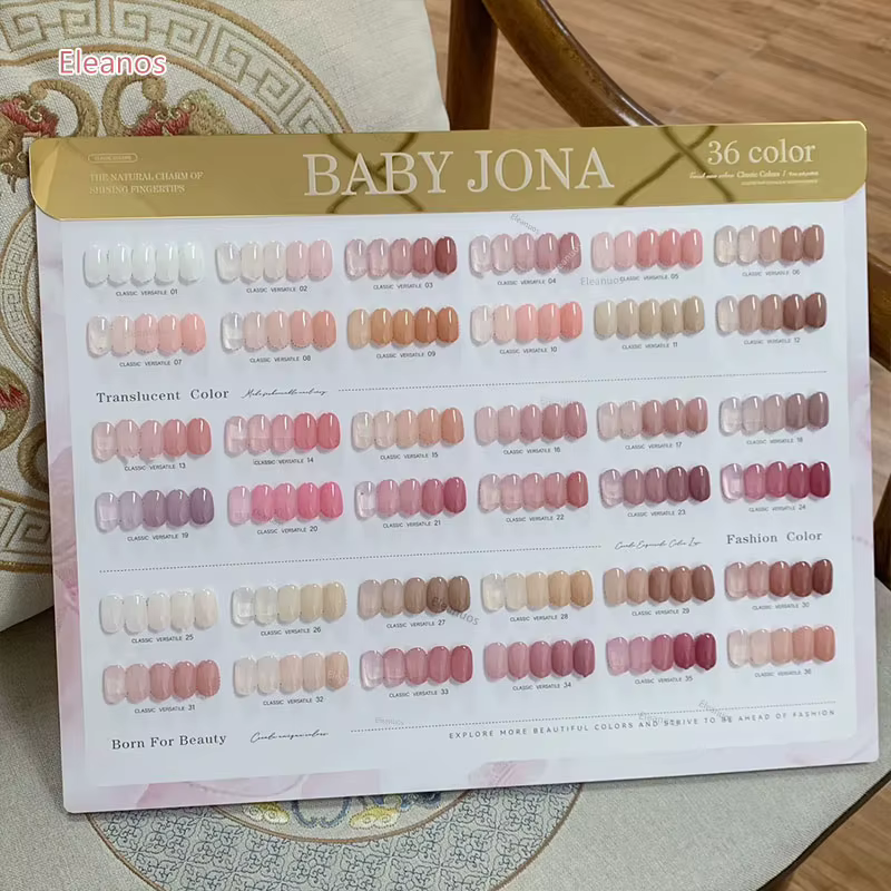 Kit de vernis gel Eleanuos Jade Nude Pink 36 pièces 15ml, gel transparent rose clair, vernis gel UV 