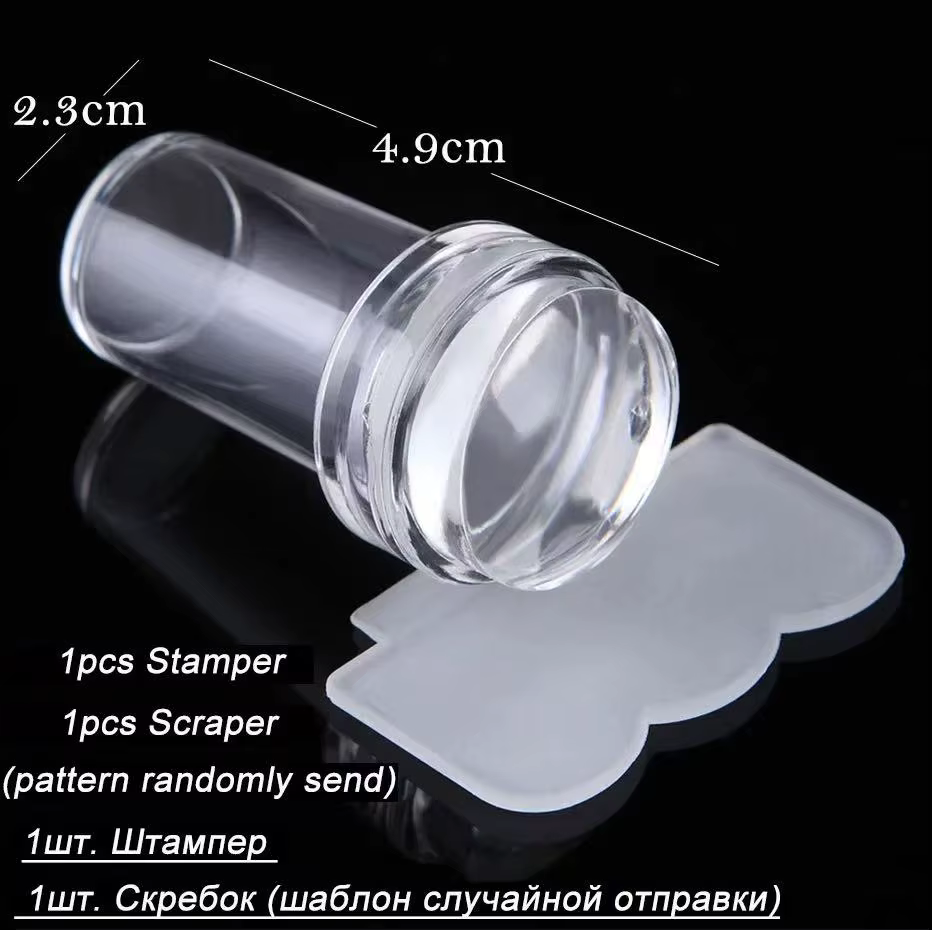 Plaques d'estampage pour ongles, gelée transparente Pure, ensemble de grattoirs pour Nail Art, impre