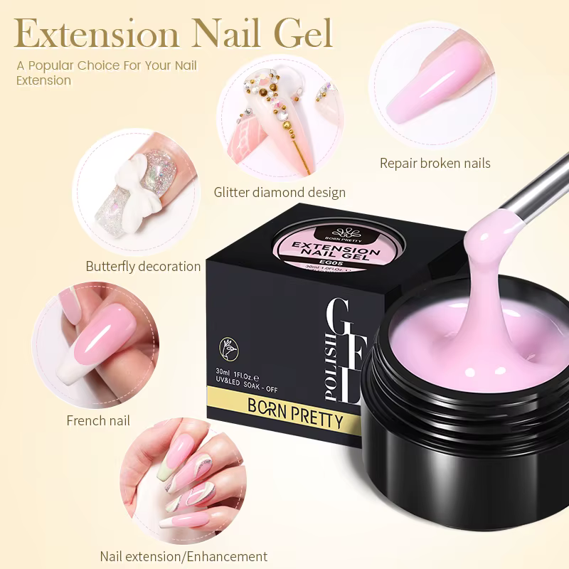 Faillite N PRETTY-Gel dur blanc laiteux, MSI, extension d'ongles, vernis à ongles, acrylique transpa