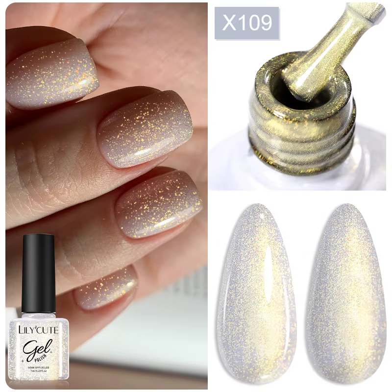 LILYCUTE 8ml rose fleur séchée Gel vernis à ongles fleur naturelle fée Nail Art Gel tremper UV LED p