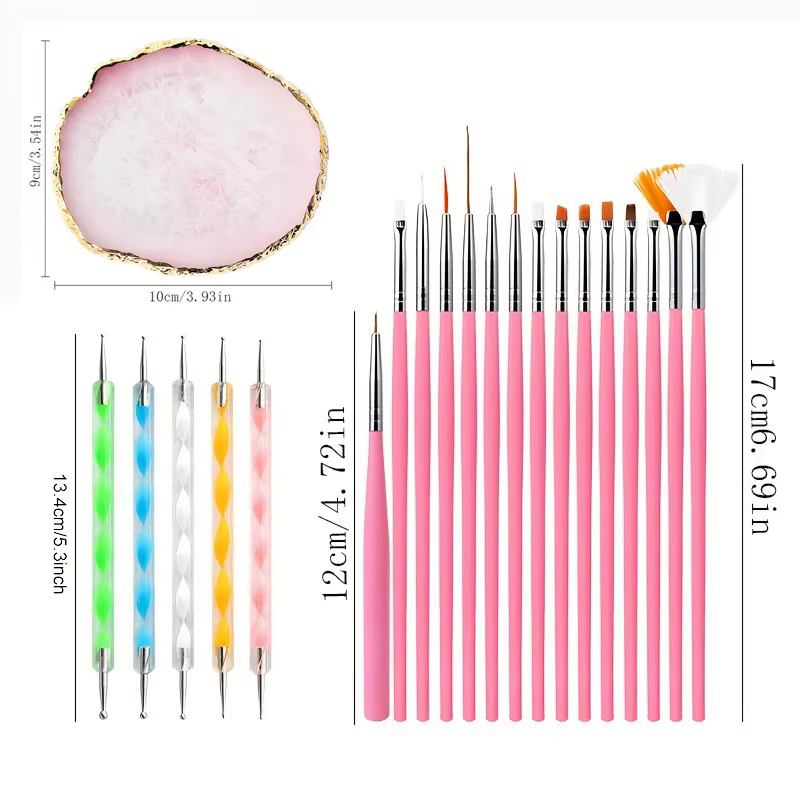 Ensemble de pinceaux professionnels pour Nail Art, 21 pièces, pointe de conception, lignes de Gel UV
