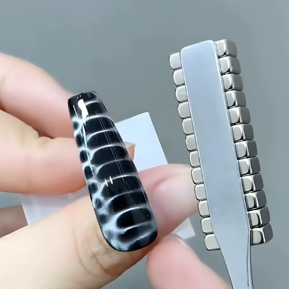 12 pièces ongles oeil de chat fort effet aimant ongles Crocodile Texture bâton magnétique UV Gel ver