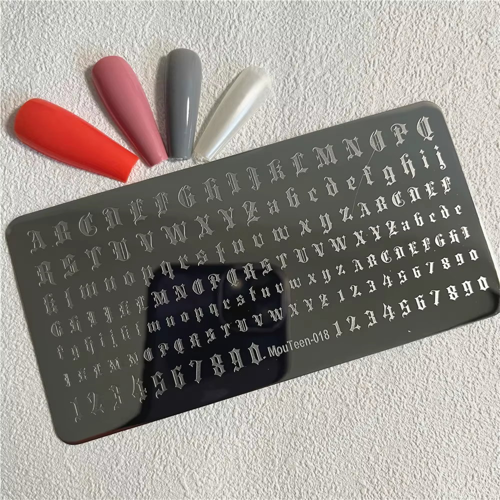 Petite plaque d'estampage gothique plaque à ongles de Style gothique lettres gothiques plaque de tam