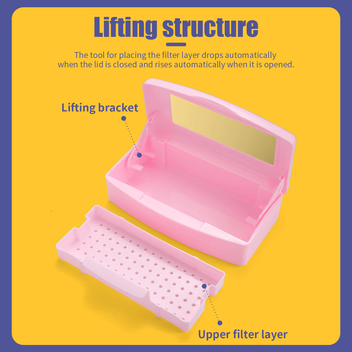 Outils de manucure, plateau de stérilisation pour outil de beauté, outils pour ongles, boîte de dési