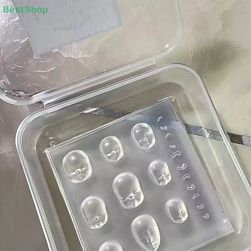 ♥ Moule 3D en Silicone pour poupée visage humain, décorations pour Nail Art, modèle de manucure Tran