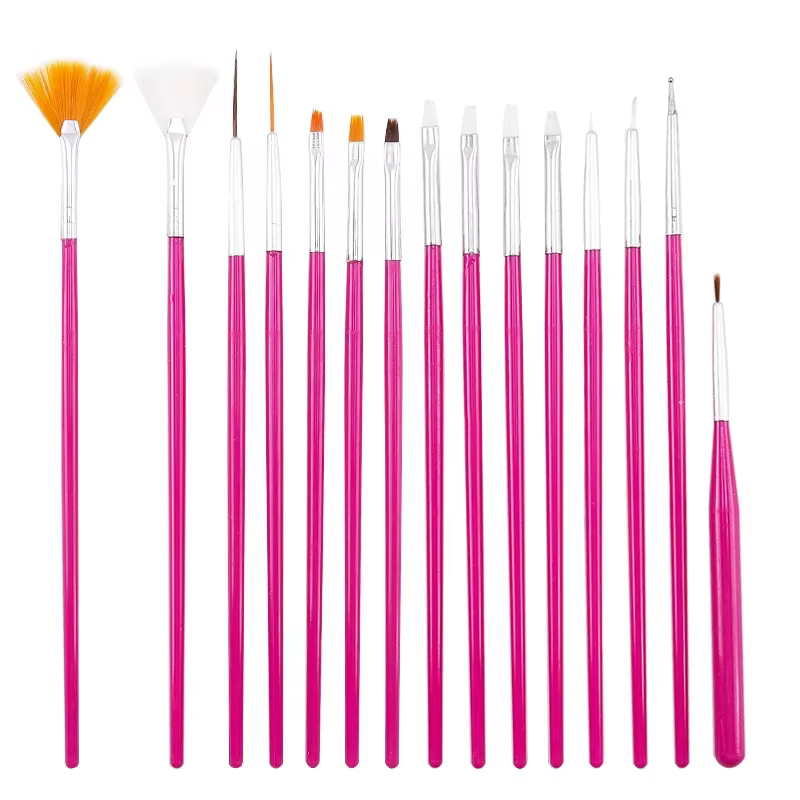 Ensemble de pinceaux à ongles professionnels, fournitures pour ongles, acrylique, gel UV, dessin, po