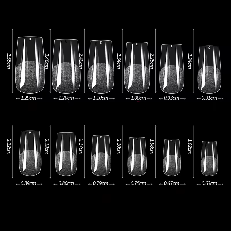 600 Couverture complète demi-givré faux ongles conseils carré français faux tremper Gel ongles Exten