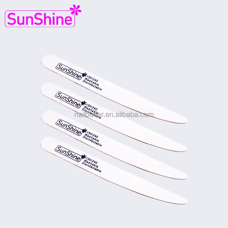 SunShine 50 pcs/lot limes à ongles en bois blanc 150/240 manucure pédicure soin Nail Art pour UV Gel
