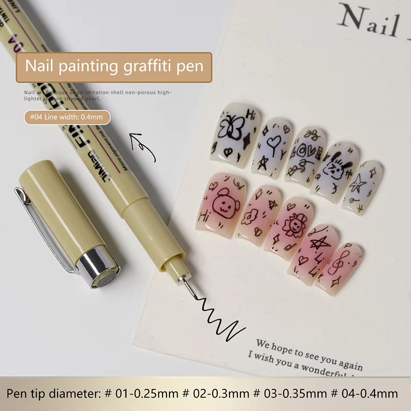 Stylo de ligne de Graffiti pour Nail Art, peinture sur Gel, stylo de dessin de fil étanche, stylo de