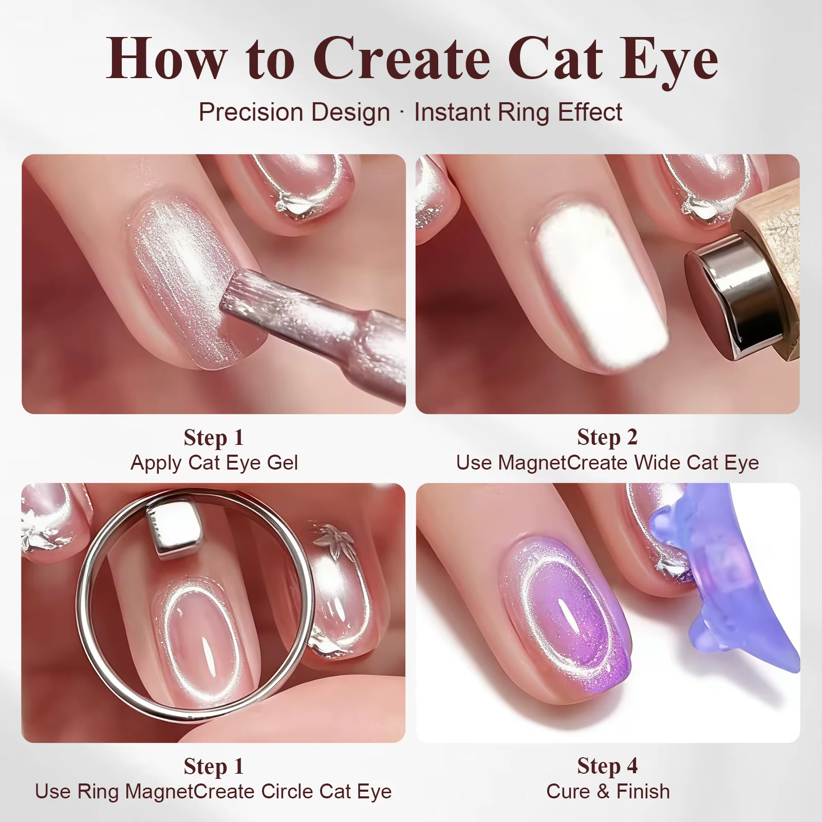 Aimant pour ongles œil de chat creux pour vernis gel, design 3D, trou noir, anneau magnétique puissa