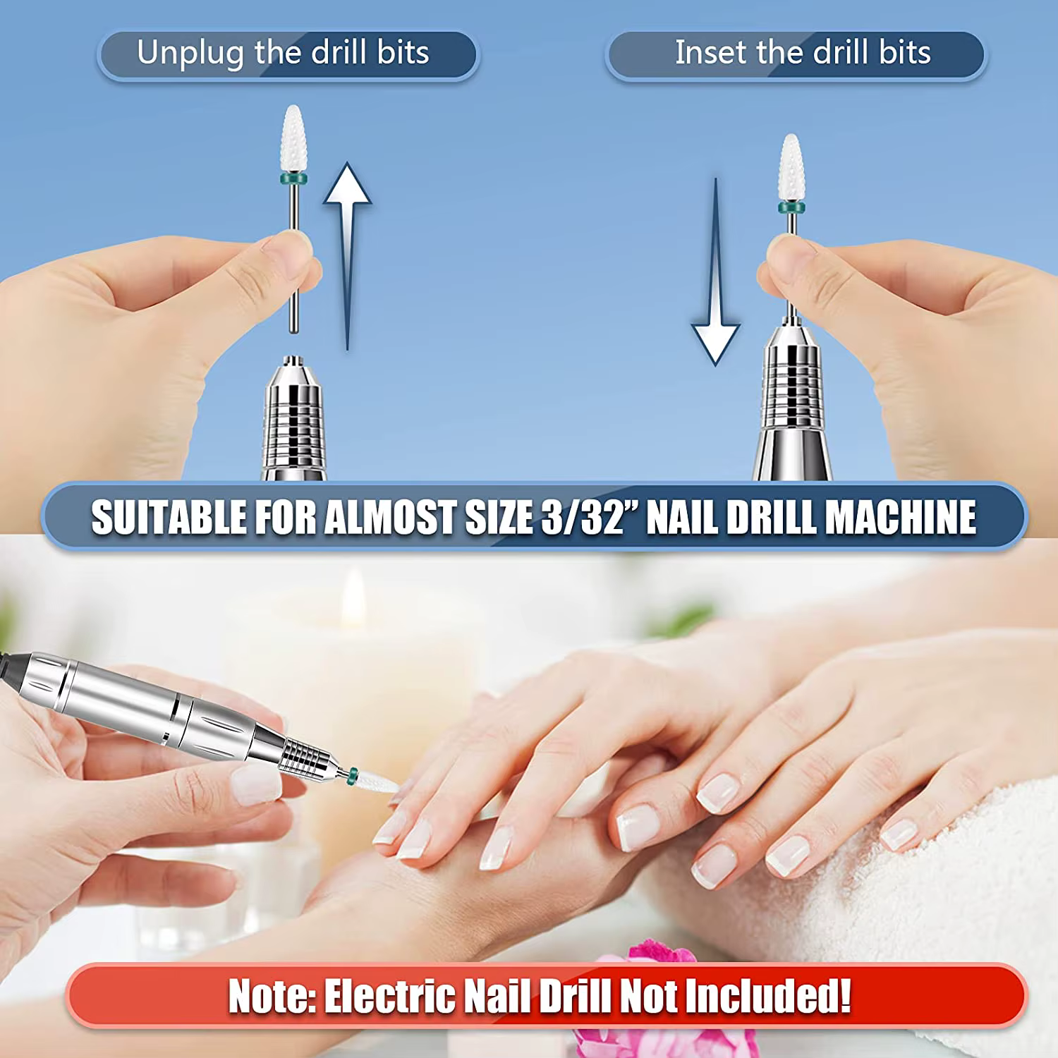 Ensemble de fraises à tête de vernis à ongles, 13 pièces, utilisé pour la beauté des ongles, ébavura