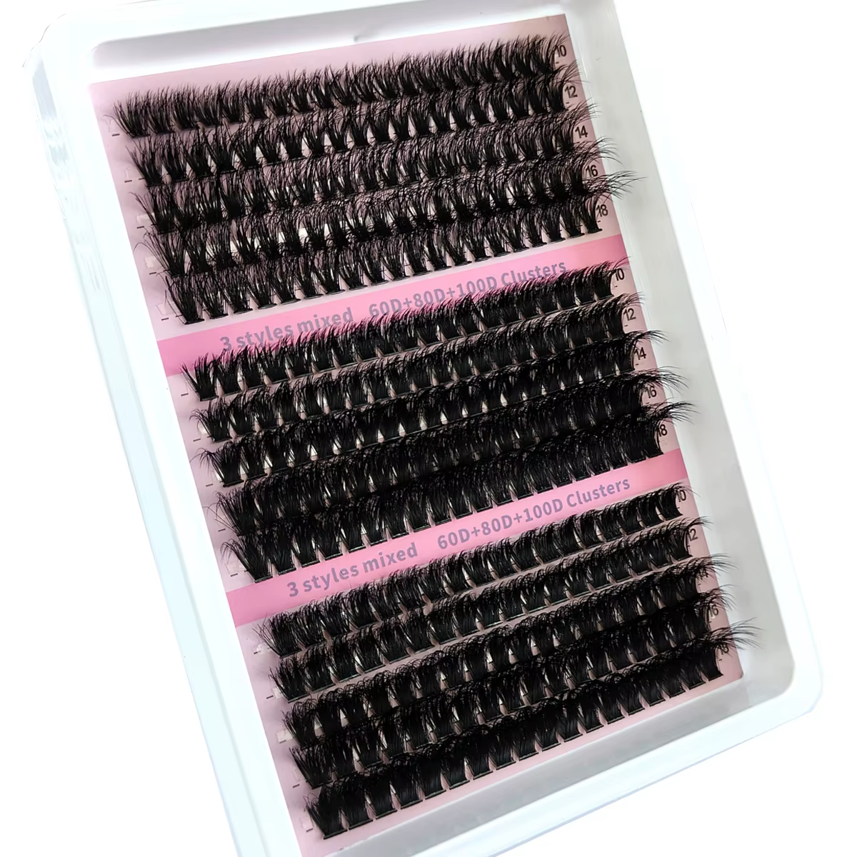 Nouveau 15 rangées bricolage 5D grappes de cils moelleux 60D-200D grappes de cils épais cils individ