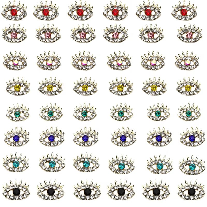 Cabochons de Mauvais Œil en Or pour Décoration d'Ongles, Breloques Brillantes pour Manucure, 40 Pièc