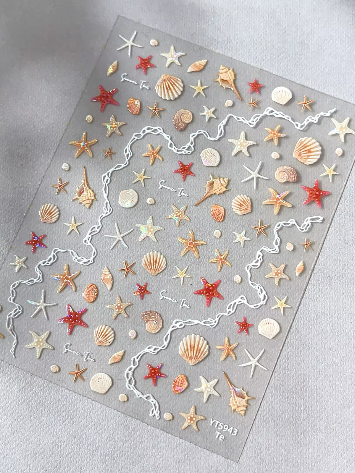 Autocollants pour ongles en forme d'étoile de mer, autocollants décoratifs en forme d'étoile de mer 