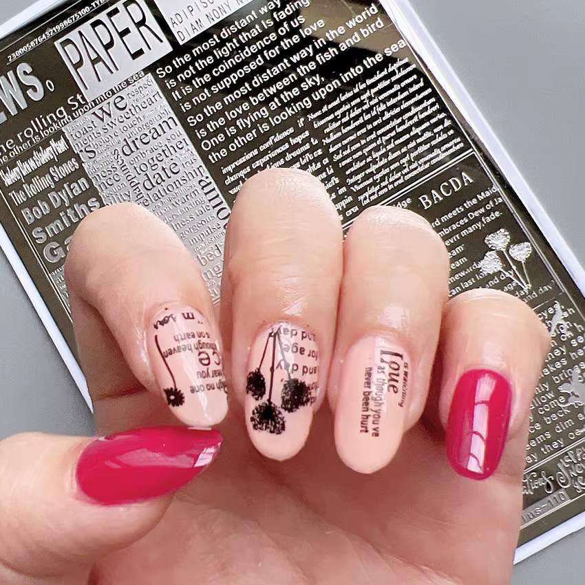 XMQ Nail Art Stamping Plaque Lettres Deisngs