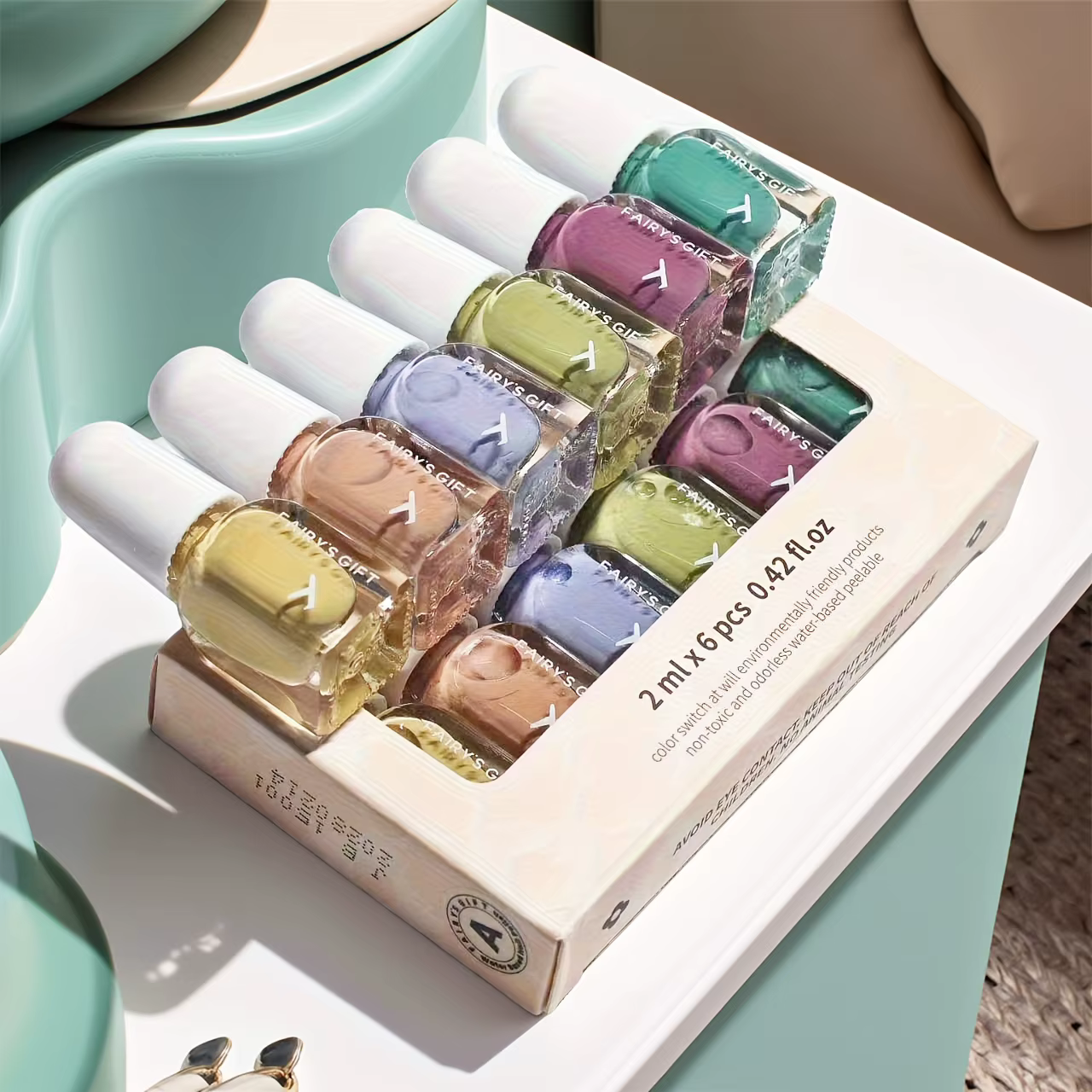 Ensemble de 6 bouteilles de vernis à ongles coloré, sans cuisson, séchage rapide, longue durée, pela