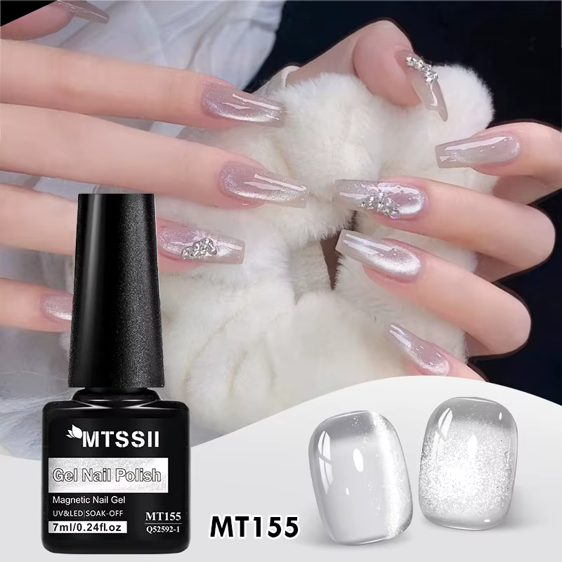 MTSSII – vernis à ongles Gel magnétique Transparent, Ultra brillant, paillettes scintillantes, Semi-
