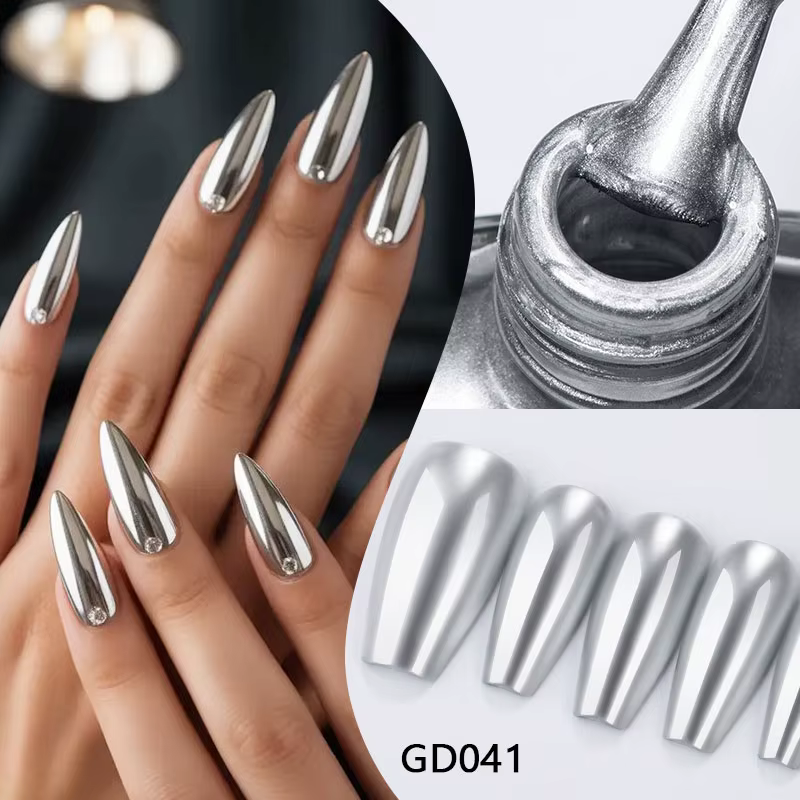 Vernis à ongles métallique effet miroir 7,5 ml, chrome or, argent, violet, pour nail art, DIY, sans 