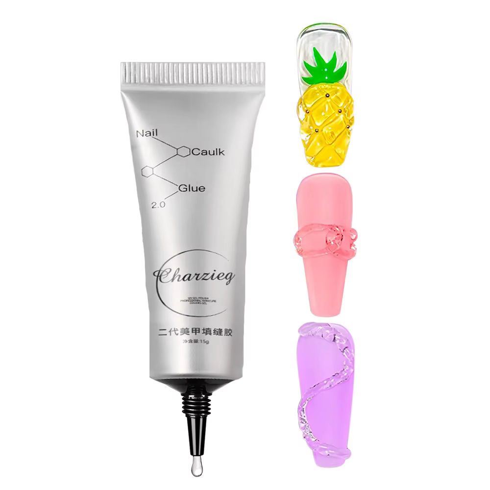 15 g/boîte 5 en 1 strass colle Gel couleur transparente Nail Art Gel collant pour strass bijoux déco