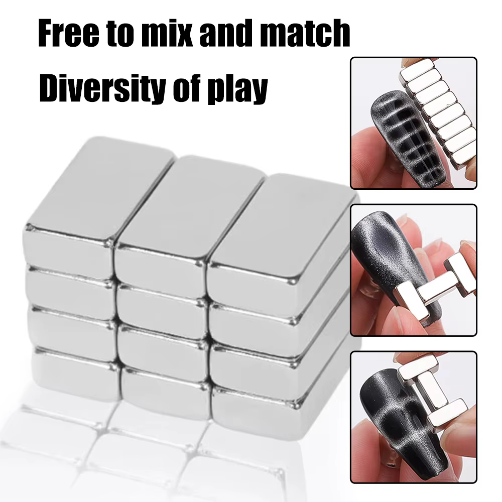 12 pièces ongles oeil de chat fort effet aimant ongles Crocodile Texture bâton magnétique UV Gel ver