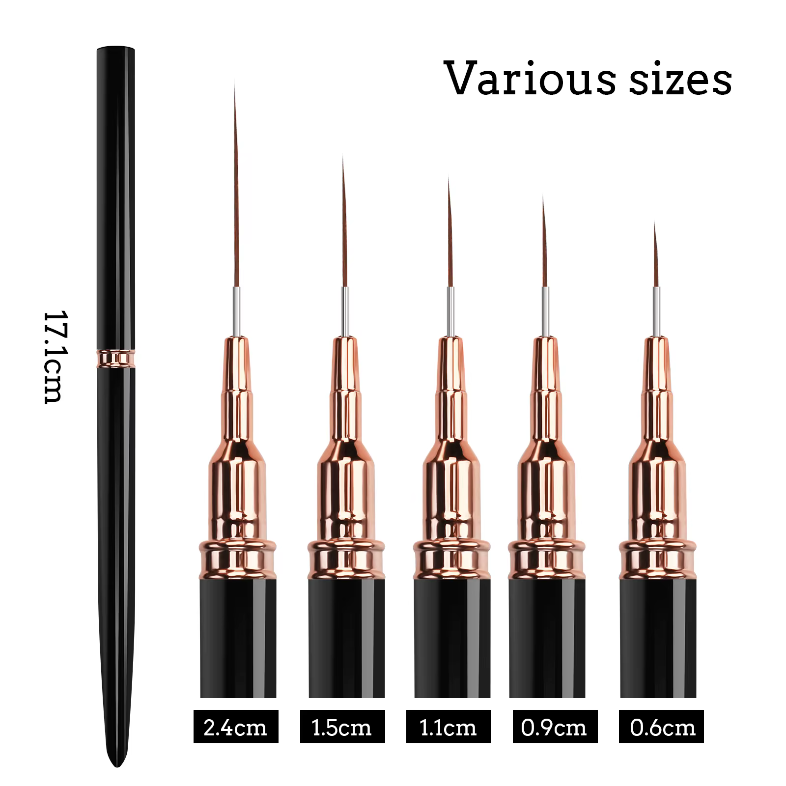 5 pièces professionnel Nail Art doublures rayures pinceaux outil Ultra-mince ligne détail dessin pei