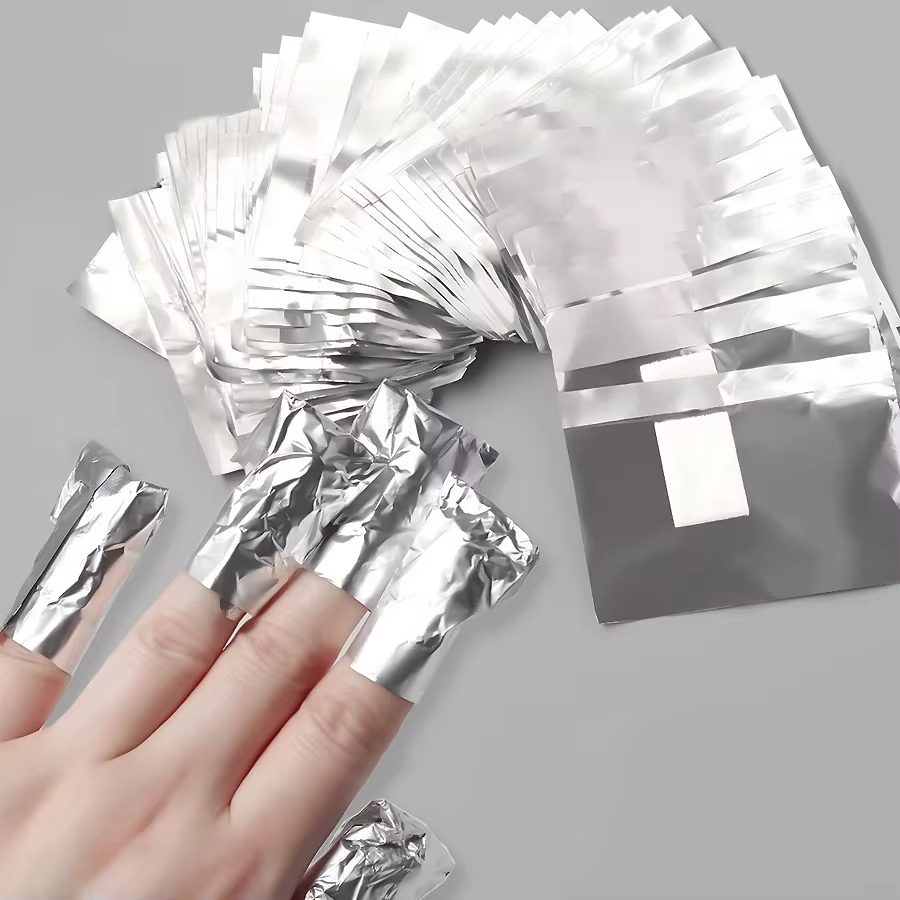 100 pièces sac feuille d'aluminium Nail Art tremper le vernis à ongles enlèvement enveloppes serviet