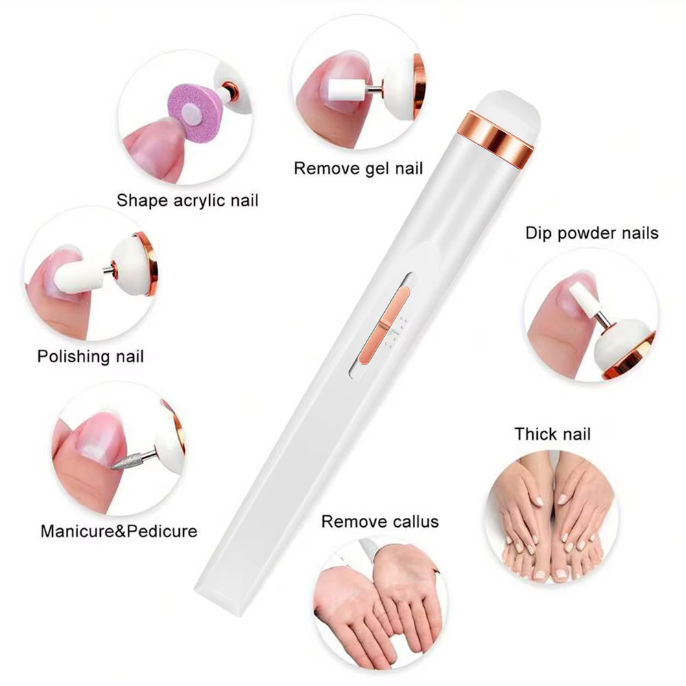 YIKOOLIN – lime à ongles électrique Portable, perceuse à ongles avec 4 vitesses, coupe-cuticules, ou