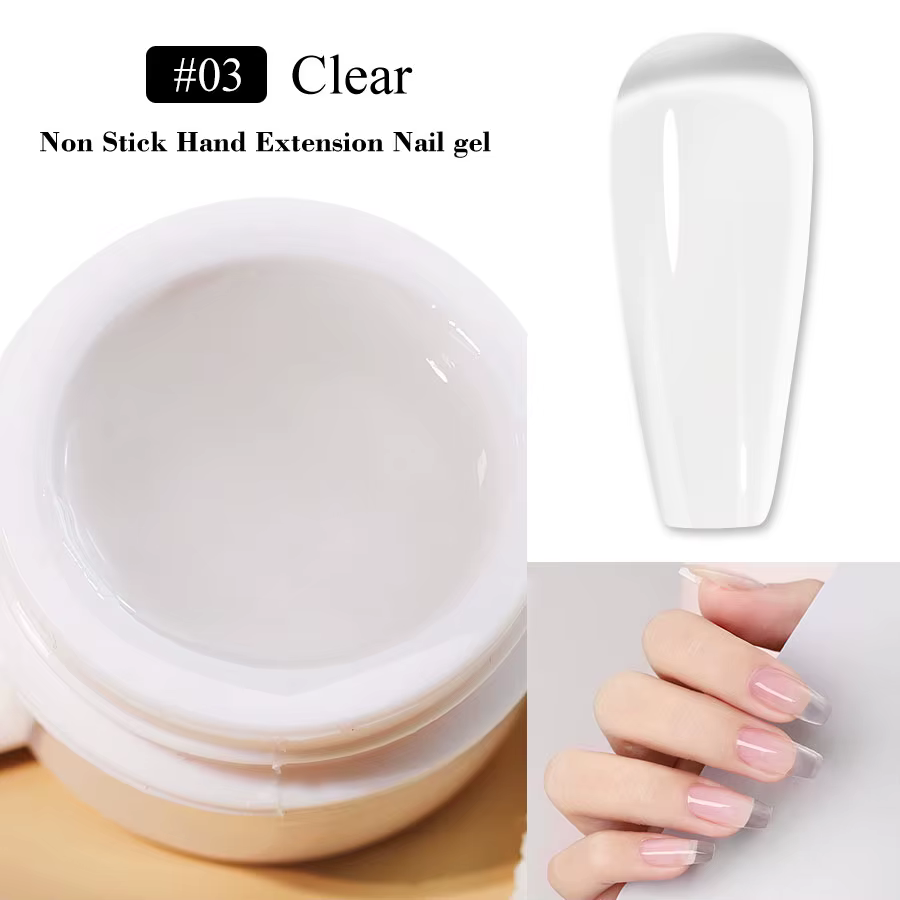 LIMEGIRL 15g Gel d'extension antiadhésif UV construction rapide solide Gel d'extension d'ongle 3D fa