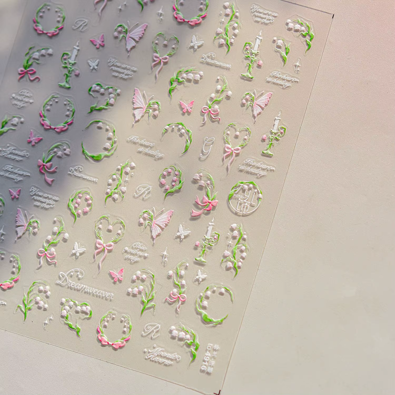 Autocollant 5D pour Nail Art, pétale de printemps, fleurs de cerisier, branche de pêche vivante, adh