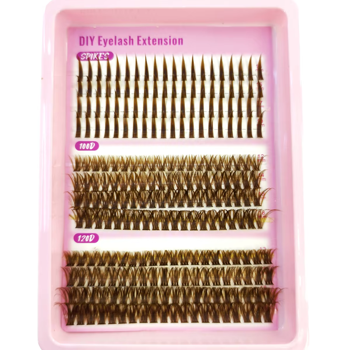 HBZGTLAD Spikes 40P-120P grappes de cils marron naturellement 240 grappes faux cils extensions de ci