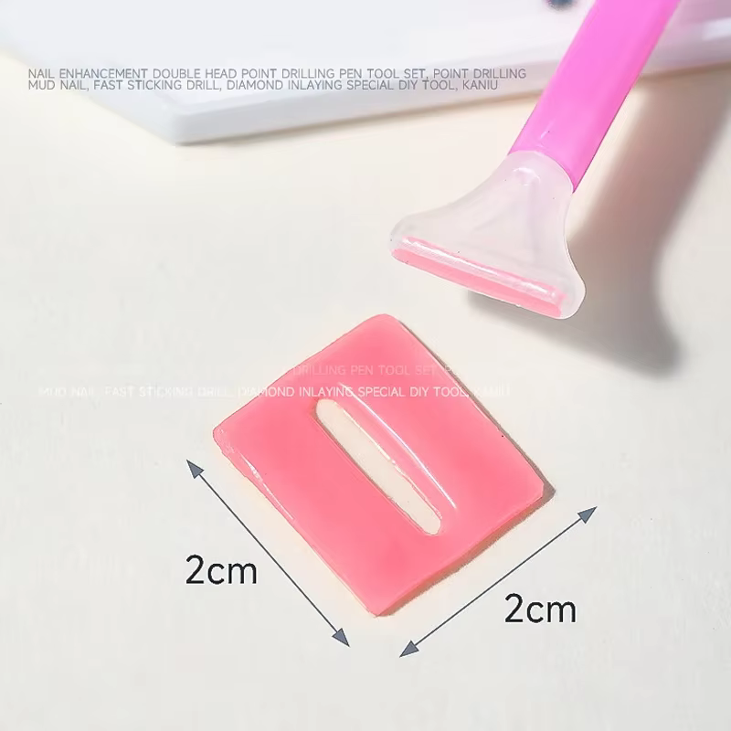 Pickers de strass pour Nail Art, stylo à points avec plateau de rangement, pâte à colle pour diamant