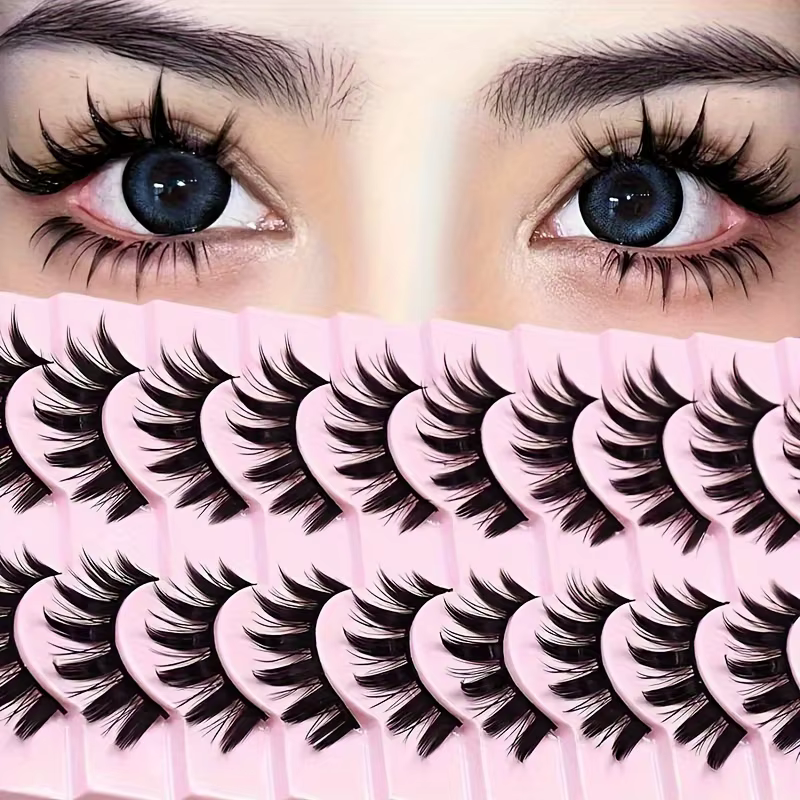 10 paires de faux cils, extensions de cils épais, outils de maquillage pour les yeux réutilisables (