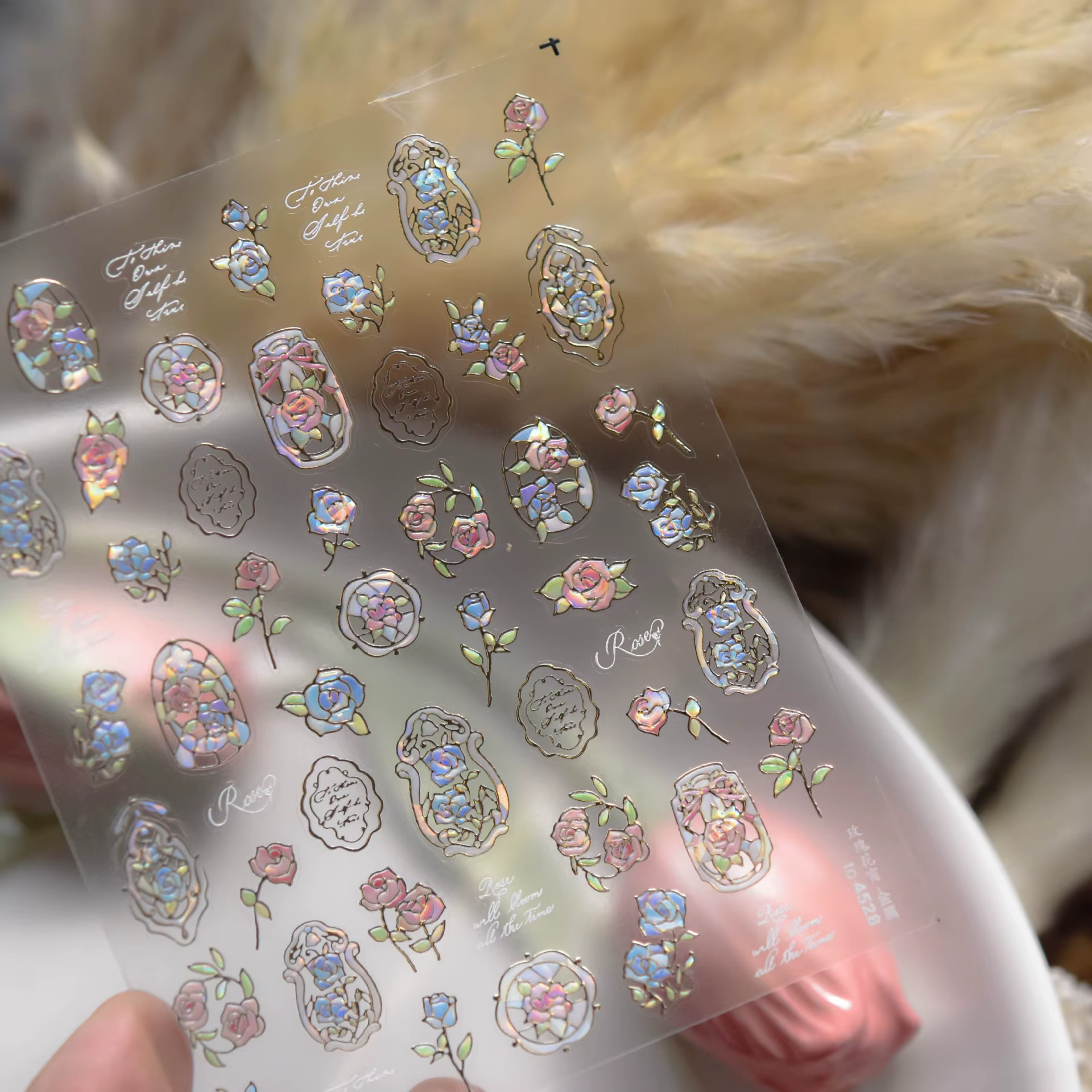 Autocollants pour Nail Art, 1 pièce, fleur de rêve, coque de fenêtre, lumière, fleur japonaise, auto