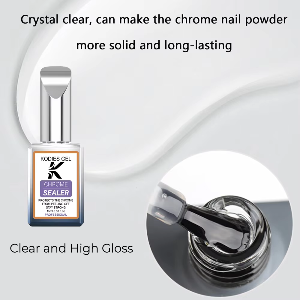 1 pièces clair ongles Chrome couche de finition Gel Vernis à ongles finition sans essuyage Vernis Se