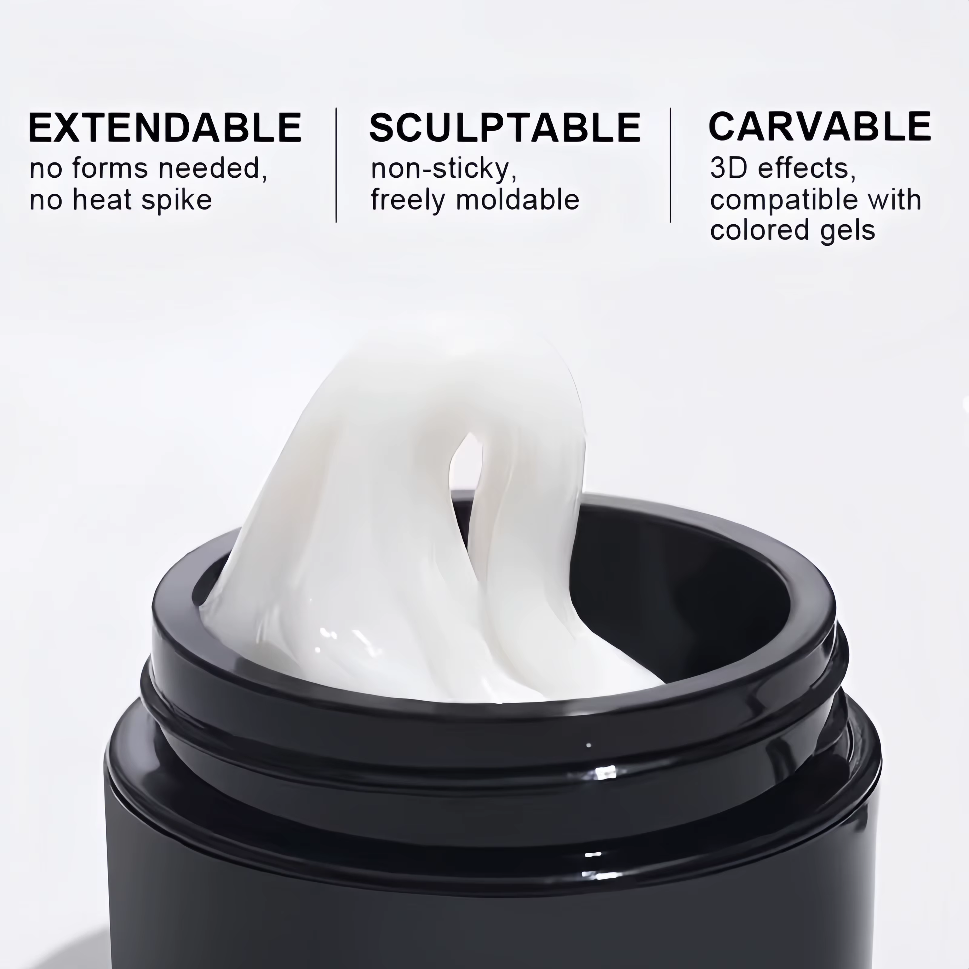 Gel pour ongles 3D, superposition dure et durable non collante, crée des formes de lettres géométriq
