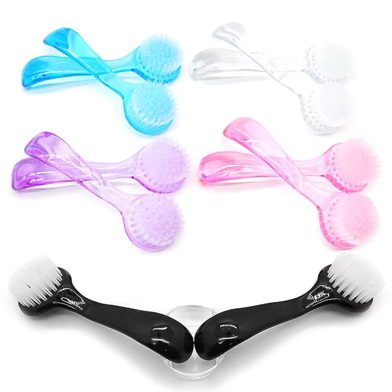 Lot de 1/3/5 pinceaux à ongles en acrylique, pinceau à poudre anti-poussière à tête ronde avec capuc