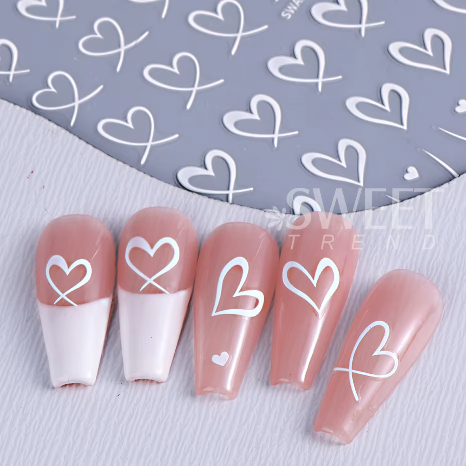 Autocollants 3D du Jour de Léon pour Nail Art, Décalcomanies Adhésives pour Ongles, Lignes Noires, B